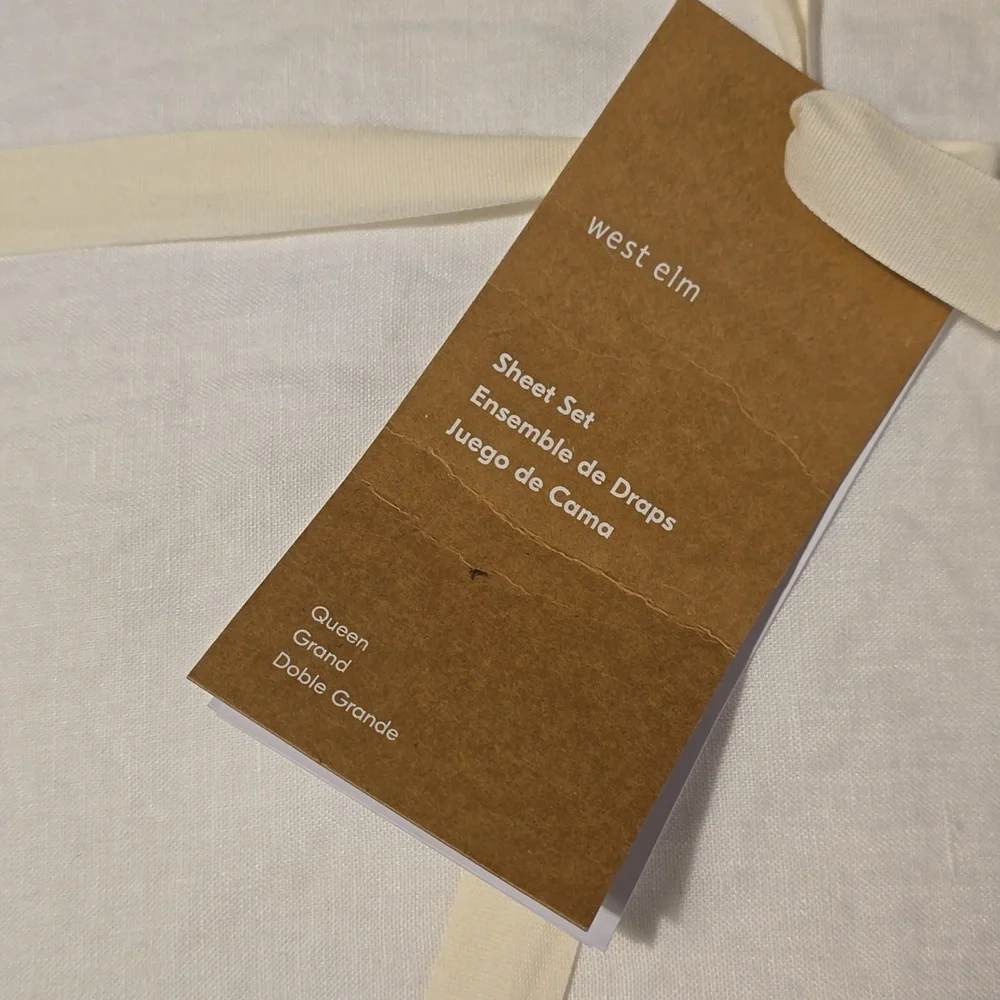 ❤️BUY 2 GET 1 FREE West Elm European Flax Linen Sheet Set, White,vQueen, $279 - Picture 16 of 16